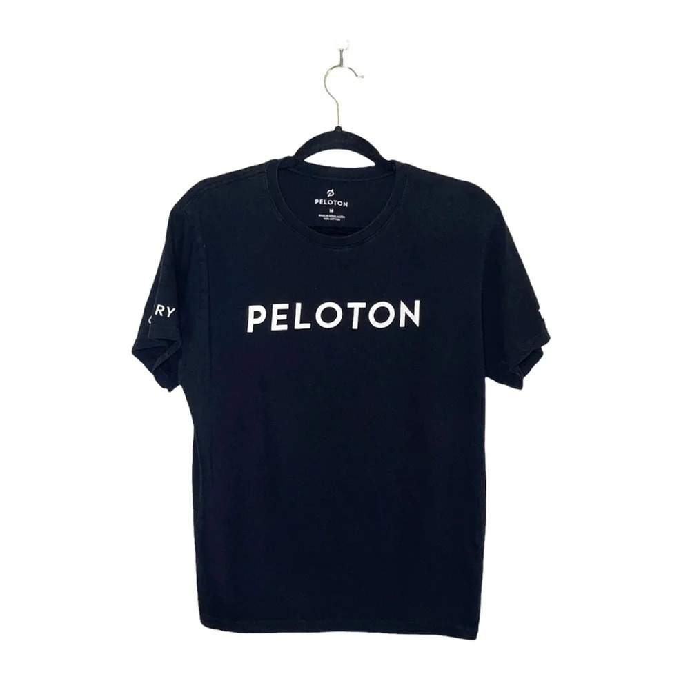 Peloton Century 100 100% Cotton Black & White Graphic Tee Medium Women’s